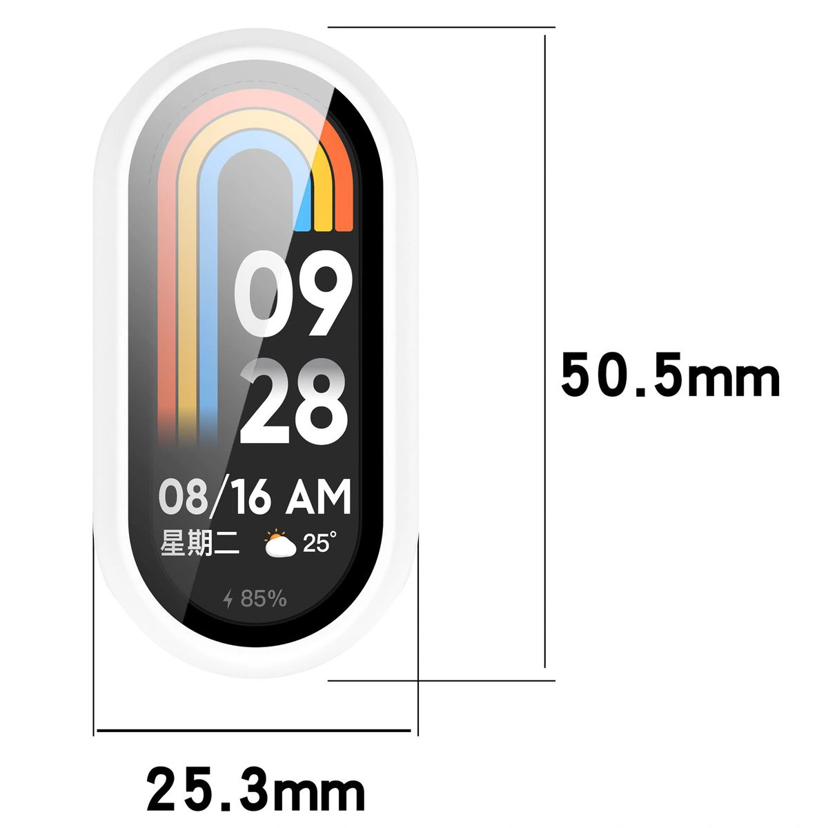 Wymiary etui Bizon Case Watch Adamo do Smart Band 10